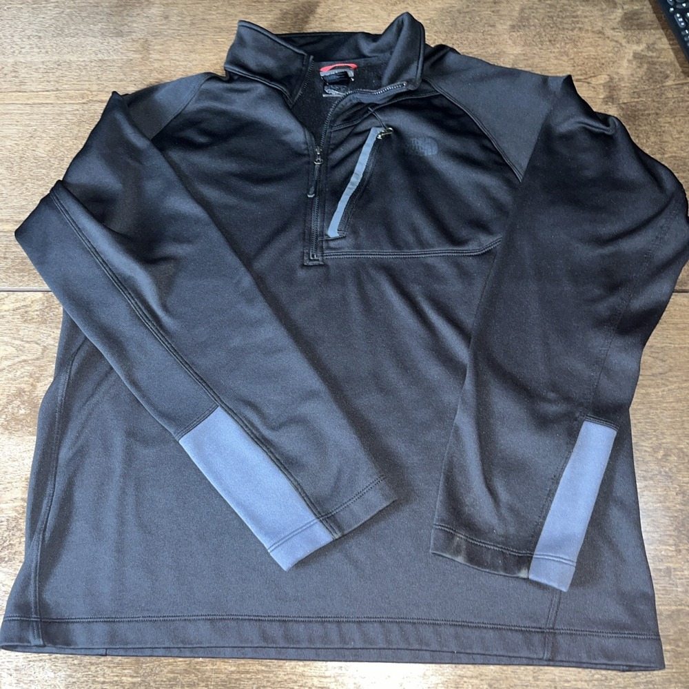 The North Face Men's Half Zip Pullover Jacket Black Size L Mid‎ Weight